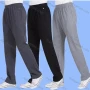 Wholesale Men's Casual Plain 100%Cotton Breathable Elastic Waist Slant Pockets Pants preview
