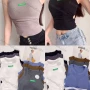 Wholesale Women's Casual Plain Round Neck Cut Out Crop Tank Top preview