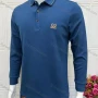 Wholesale Men's Casual Plain Long Sleeve Polo Shirt preview