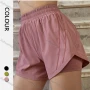 Wholesale Women's Sporty Elastic Waist Breathable Quick Dry Fake 2-piece Shorts preview