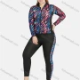 Wholesale Women's Sporty Hooded Allover Print Zipper Long Sleeve Top & Jogger Sets preview