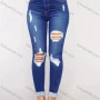 Wholesale Women's Casual Ripped Ankle Length Skinny Fit Rolled Leg Jean preview