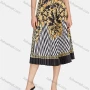 Wholesale Women's Elegant Baroque Print HIgh Waist Pleated Midi Skirts preview