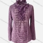 Wholesale Women's Causal Embroidered Long Sleeve Appliques Sequin Plain Blouse preview