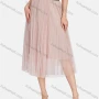 Wholesale Women's Casual Plain Mesh 2-in-1 HIgh Waist Pleated Midi Skirts preview
