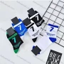 Wholesale Men's Softy Colorblock Letter Print Cushioned Ankle Socks preview