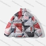 Wholesale Men's Fashion Long Sleeve Stand Collar Paisley Patchwork Print Puffer Coat 921# preview