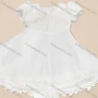 Wholesale Girls Lovely V Neck Short Sleeve Plain Pearl Decro Flower Dress preview