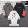 Wholesale Men's Casual Colorblock Letter Print Drawstring Long Sleeve Kangaroo Pocket Hoodie preview