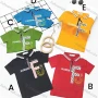 Wholesale Boys Casual Short Sleeve Letter Graphic Zipper Front Polo Shirts preview