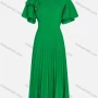 Wholesale Women's Casual V Neck Tiered Sleeve Pleated Maxi Dress preview