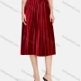 Wholesale Women's Elegant Plain HIgh Waist Pleated Midi Skirts preview