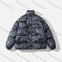 Wholesale Men's Fashion Long Sleeve Stand Collar Graffiti Letter Print Puffer Coat 923# preview