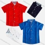 Wholesale Boy's Casual Plain Short Sleeve Shirt preview