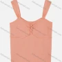 Wholesale Women's Ice Silk Sleeveless Sweetheart Collar Plain Button Decor Knit Strap Top 2922# preview