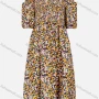 Wholesale Women's Casual Floral Allover Print Off Shoulder Ruffle Trim Shirred Midi Dress preview