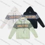 Wholesale Men's Casual Letter & Checkerboard Print 100% Cotton Drawstring Long Sleeve Kangaroo Pocket Hoodie preview