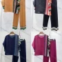 Wholesale Women's Casual Vintage Print Round Neck Long Sleeve & Wide Leg Pants 2 Piece Set 9710# preview
