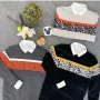Wholesale Men's Casual Crew Neck Long Sleeve Colorblock Leopard Print Knit Sweater preview
