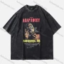 Wholesale Men's Fashion Hip Hop Oversized Crew Neck Short Sleeve Wash Distressed Graphic T-shirt 787# preview
