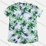 Wholesale Men's Casual V Neck Short Sleeve Leaf Print T-Shirt preview