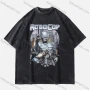 Wholesale Men's Fashion Hip Hop Oversized Crew Neck Short Sleeve Wash Distressed Graphic T-shirt 789# preview