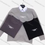 Wholesale Men's Casual Crew Neck Long Sleeve Colorblock Letter Print Knit Sweater preview