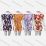 Wholesale Girls Causal Off Shoulder Short Sleeve Drawstring Floral Print Romper preview