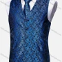 Wholesale Men's Vintage V Neck Allover Print Single Breasted Silky Waistcoat & Necktie 2-piece Set preview