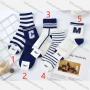 Wholesale Women's Casual Striped & Letter Print Cushioned Stocking Medium Crew Socks(Pack Of 10) preview