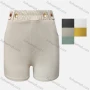 Wholesale Women's Casual Button Decro Elastic Waist Plain Shorts preview