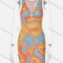 Wholesale Women's Casual Dyeing V Neck Ring Short Tank Dress preview