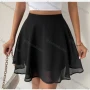 Wholesale Women's Casual Plain High WaistMesh Chiffon Zipper Skirt preview