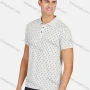 Wholesale Men's Casual Short Sleeve Allover Print Button Front Polo Shirts preview
