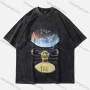Wholesale Men's Fashion Hip Hop Oversized Crew Neck Short Sleeve Wash Distressed Graphic T-shirt 791# preview
