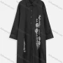 Wholesale Women's Casual Long Sleeve Button Down Rhinestone Graffiti Midi Shirt Dress preview