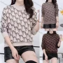 Wholesale Women's Casual Mock Neck Long Sleeve Letter Print Sweater preview