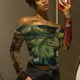 Wholesale Women's Fashion Long Sleeve Off Shoulder Allover Print Mesh Semi-sheer Crop Top Y21TP483# preview