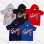 Wholesale Boys 100% Cotton Colorblock Letter Graphic Hood Drawstring Short Sleeve T-Shirt preview