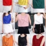 Wholesale Women's Casual Satin Round Neck Sleeveless Ruched Plain Tank Top preview