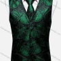 Wholesale Men's Formal Paisley Print Silky Waistcoat With Necktie 2-piece Set preview