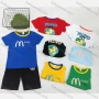 Wholesale Boy's Casual Cartoon Graphic Round Neck Short Sleeve Tee & Shorts 2 Piece Set preview