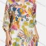 Wholesale Women's Casual Notched Neck Long Sleeve Plant Print Blouse preview