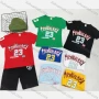 Wholesale Boy's Casual Letter Print Round Neck Short Sleeve Tee & Shorts 2 Piece Set preview