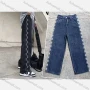 Wholesale Women's Casual Button Closure Pockets Striped Jeans preview