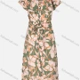 Wholesale Women's Casual Floral Allover Print Bateau Neck Ruffle Trim Buttons Down Maxi Dress With Belt preview