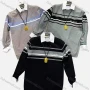 Wholesale Men's Casual Crew Neck Long Sleeve Colorblock Letter Print Knit Sweaters preview