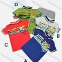 Wholesale Boys Casual Short Sleeve Striped Letter Graphic Button Front Polo Shirts preview