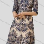 Wholesale Women's Elegant High Waist Bateau Neck Lace Half Sleeve Allover Embroidery Knee Length Dress preview