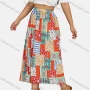 Wholesale Women's Boho Elastic Waist Folkloric Print Pleated Maxi Skirt preview